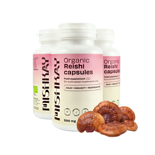 Ekologiškos Reishi kapsulės (Maisto papildas)